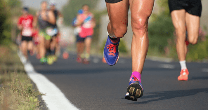 close up of legs jogging